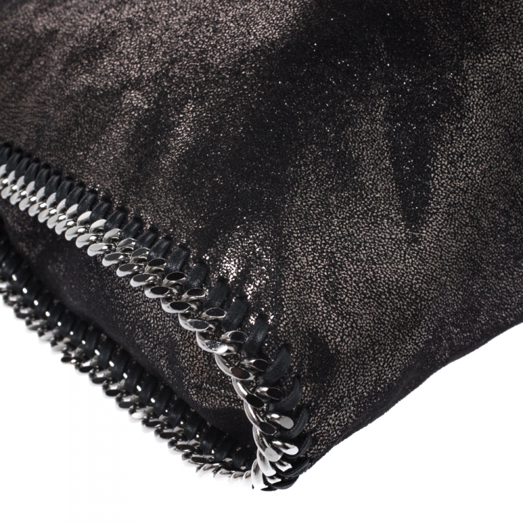 مملوكة مسبقًا Stella McCartney Metallic Black Faux Leather Falabella Tote
