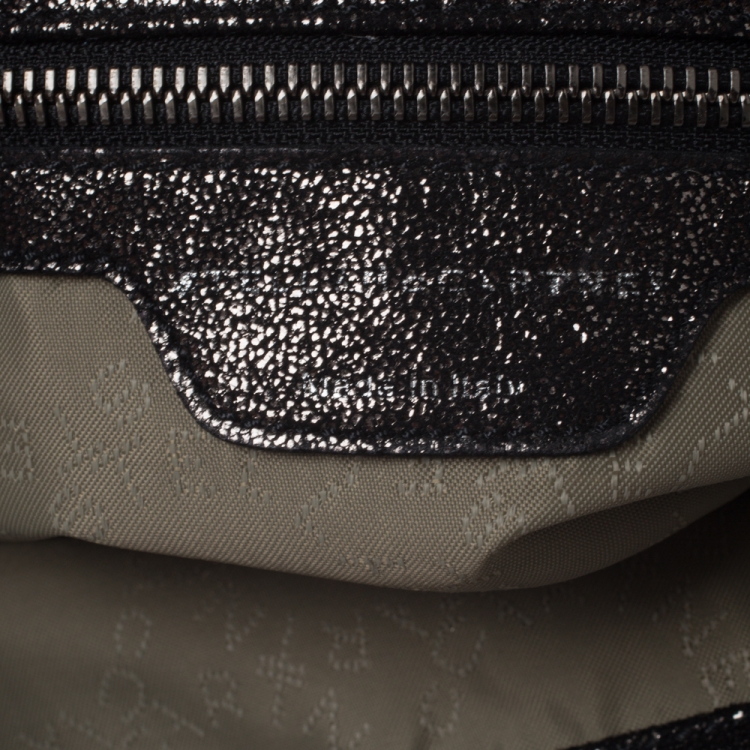 مملوكة مسبقًا Stella McCartney Metallic Black Faux Leather Falabella Tote