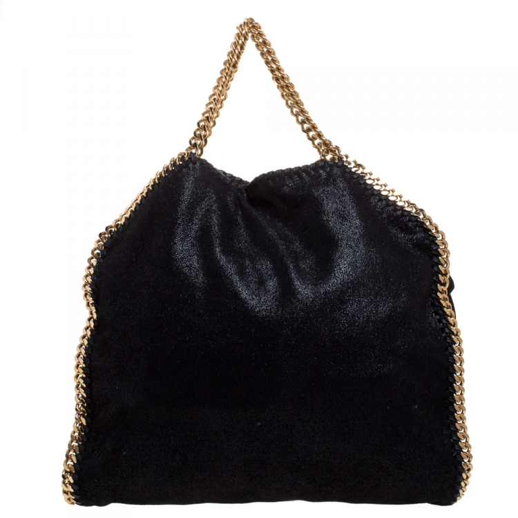 Pre Owned Stella McCartney Black Faux Leather Small Falabella Tote