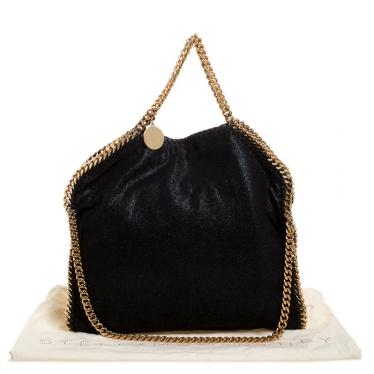 Pre Owned Stella McCartney Black Faux Leather Small Falabella Tote