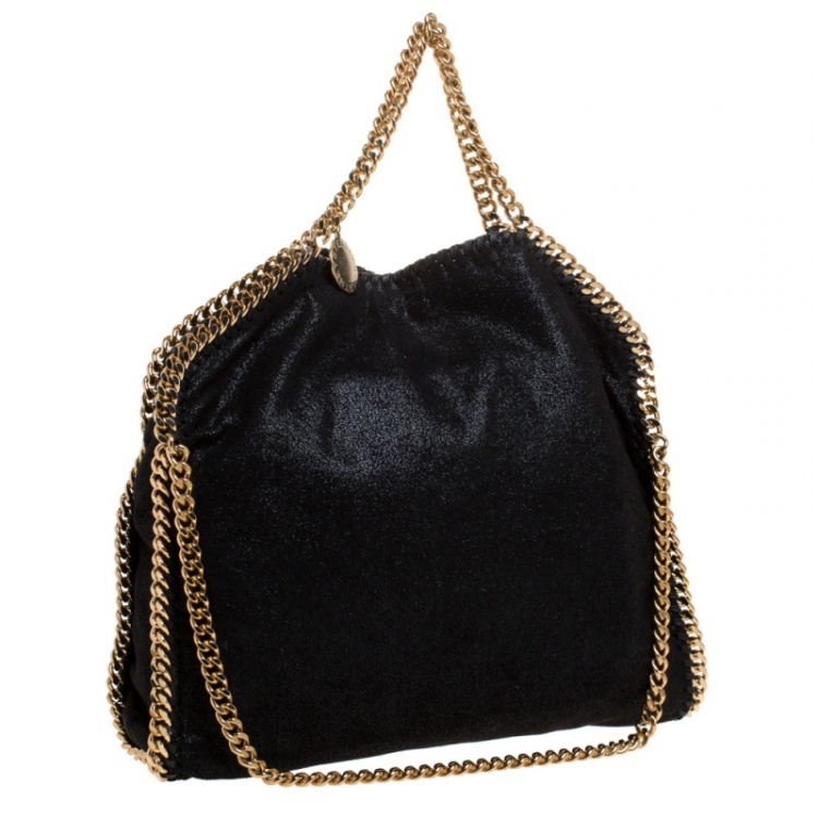 Pre Owned Stella McCartney Black Faux Leather Small Falabella Tote