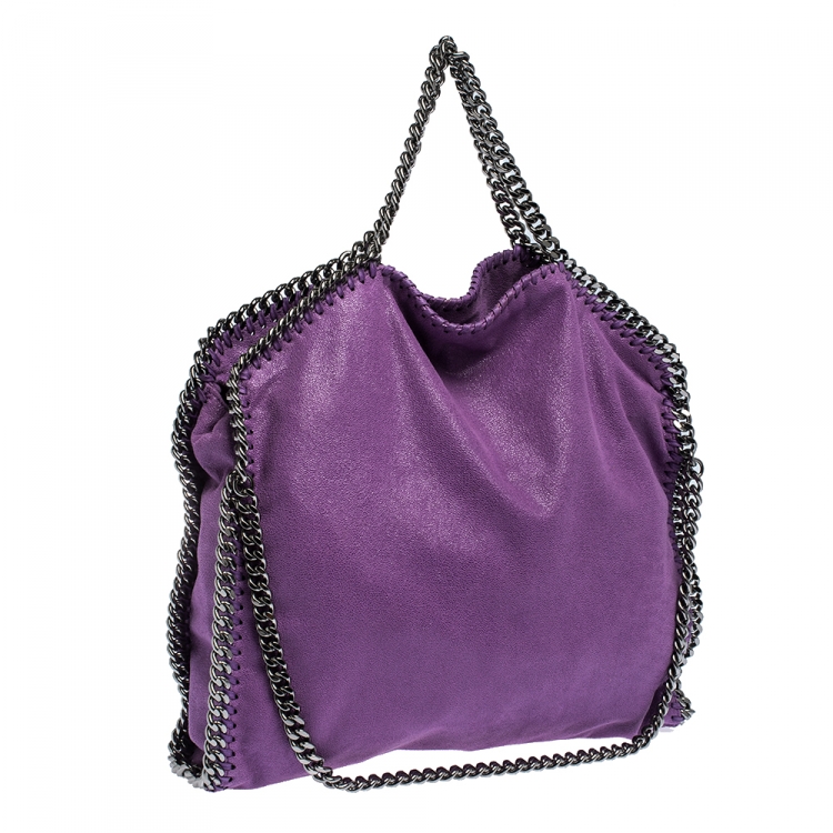 Pre Owned Stella McCartney Purple Faux Leather Small Falabella Tote