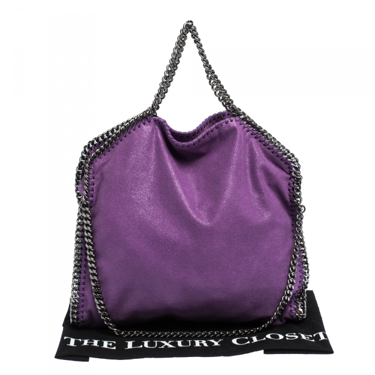 Pre Owned Stella McCartney Purple Faux Leather Small Falabella Tote