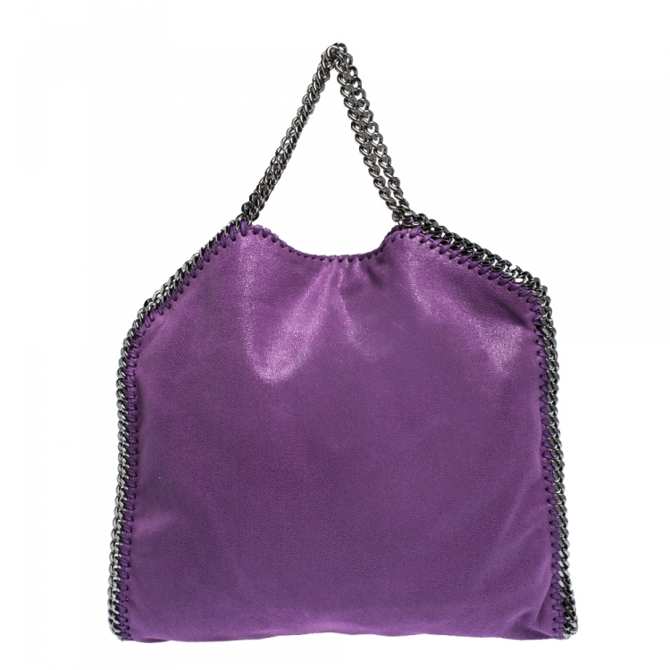 Pre Owned Stella McCartney Purple Faux Leather Small Falabella Tote