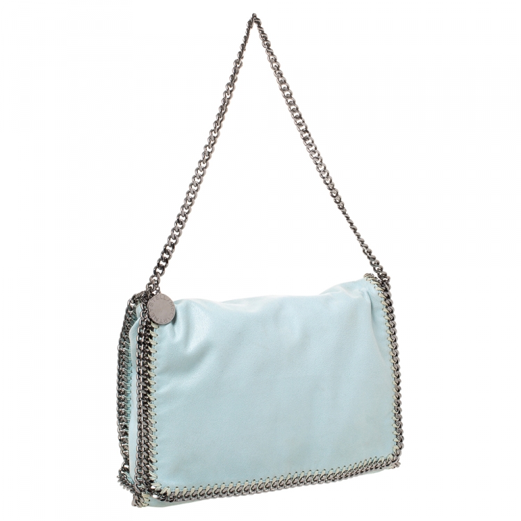 Pre Owned Stella McCartney Lime Green Faux Leather Falabella Flap Shoulder Bag