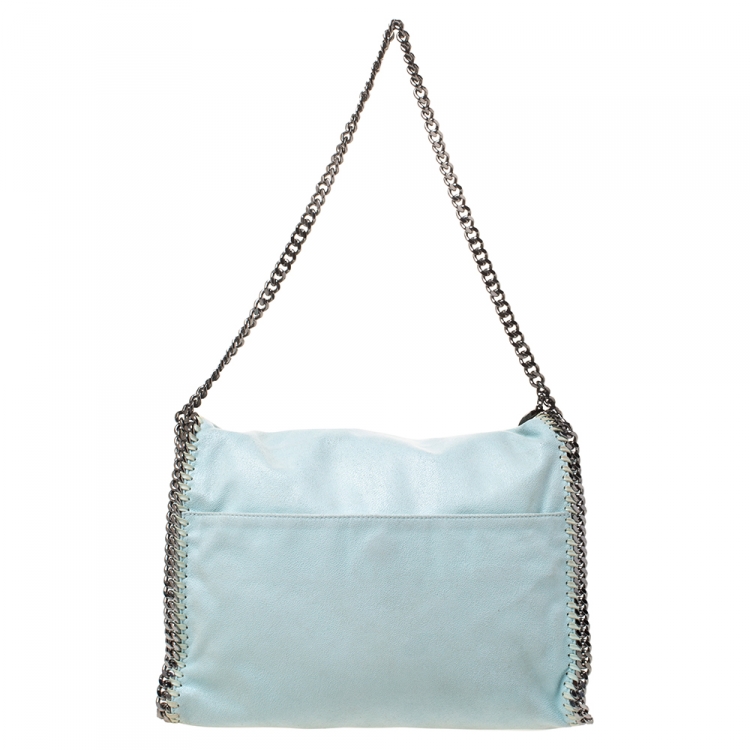 Pre Owned Stella McCartney Lime Green Faux Leather Falabella Flap Shoulder Bag