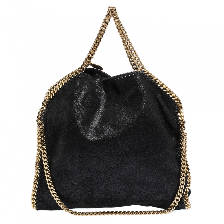 Pre Owned Stella McCartney Black Faux Leather Small Falabella Tote
