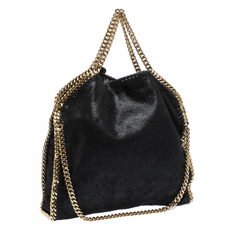 Pre Owned Stella McCartney Black Faux Leather Small Falabella Tote