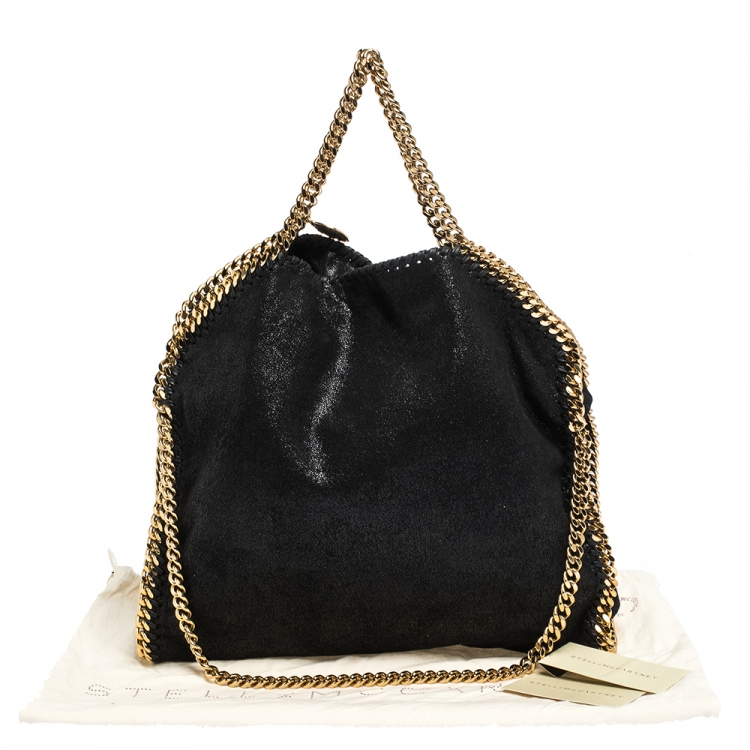 Pre Owned Stella McCartney Black Faux Leather Small Falabella Tote