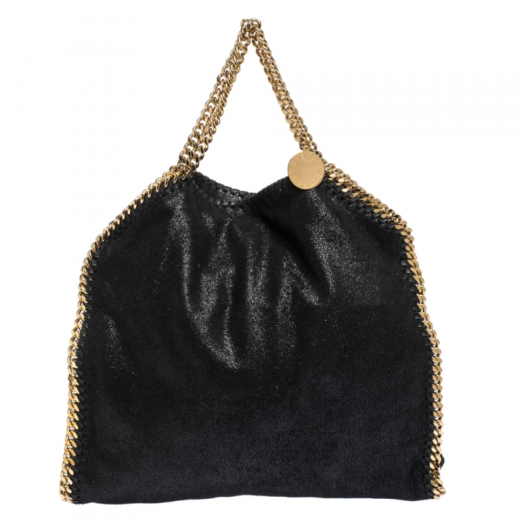 Pre Owned Stella McCartney Black Faux Leather Small Falabella Tote