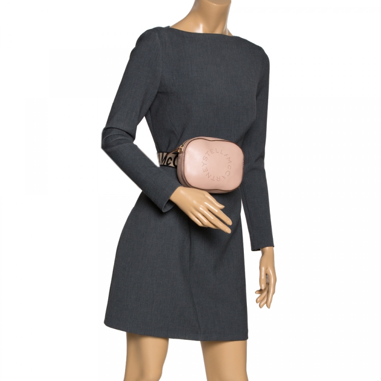 Pre Owned Stella McCartney Beige Perforated Faux Leather Vegetarian Belt Bag
