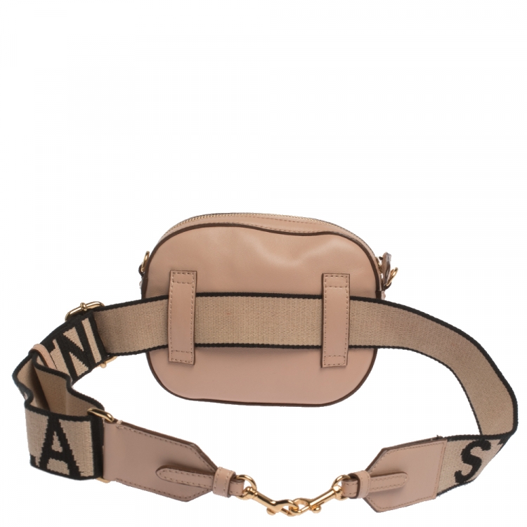 Pre Owned Stella McCartney Beige Perforated Faux Leather Vegetarian Belt Bag