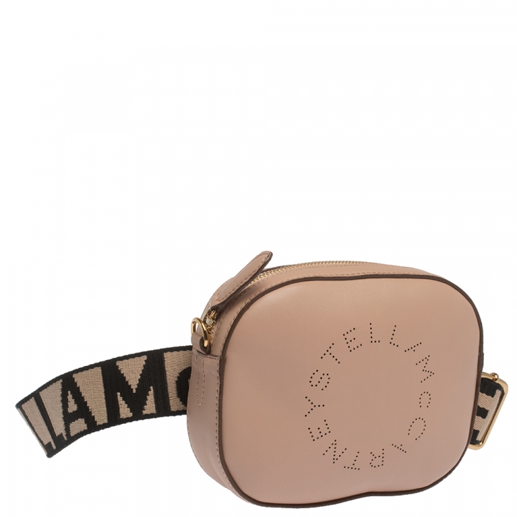 Pre Owned Stella McCartney Beige Perforated Faux Leather Vegetarian Belt Bag