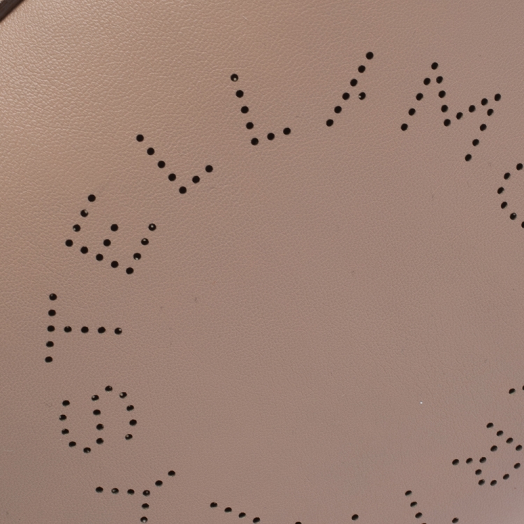 Pre Owned Stella McCartney Beige Perforated Faux Leather Vegetarian Belt Bag