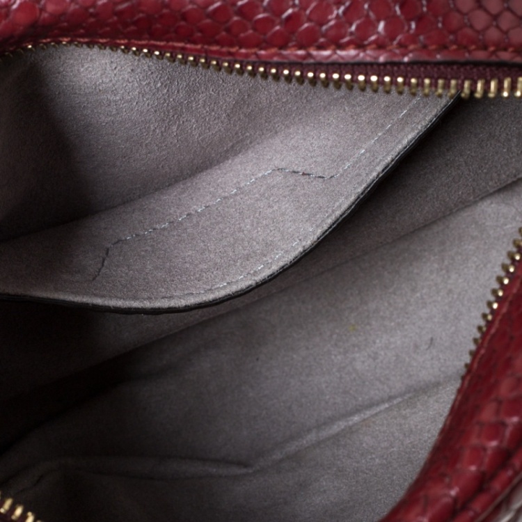 Pre Owned Stella McCartney Red Python Embossed Faux Leather Star Shoulder Bag