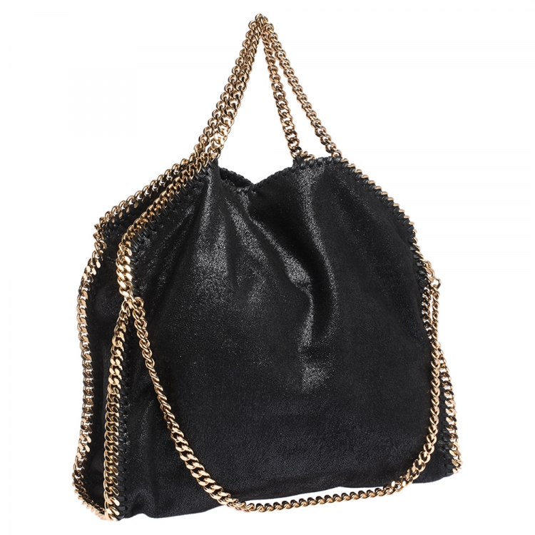 Pre Owned Stella McCartney Black Faux Leather Small Falabella Tote