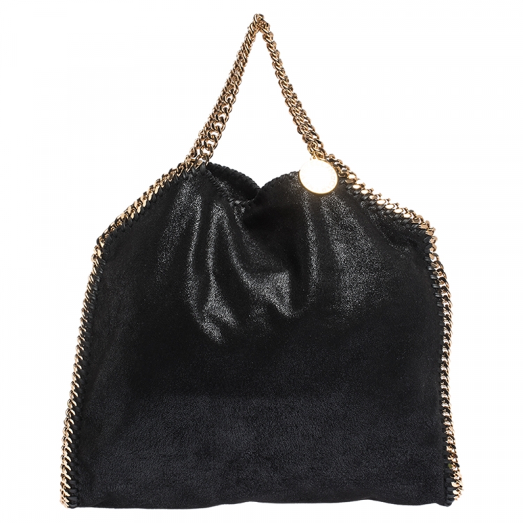 Pre Owned Stella McCartney Black Faux Leather Small Falabella Tote