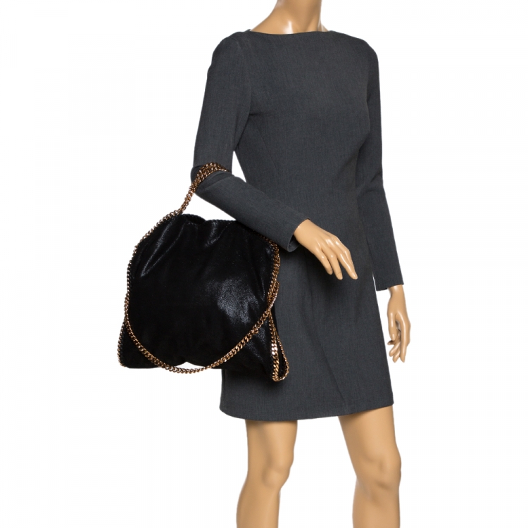 Pre Owned Stella McCartney Black Faux Leather Small Falabella Tote