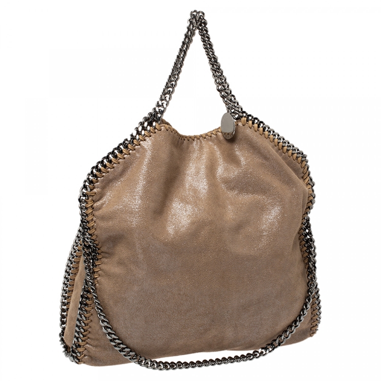 مملوكة مسبقًا Stella McCartney Metallic Beige Faux Leather Small Falabella Tote