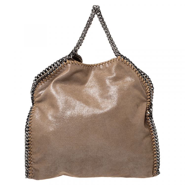 مملوكة مسبقًا Stella McCartney Metallic Beige Faux Leather Small Falabella Tote