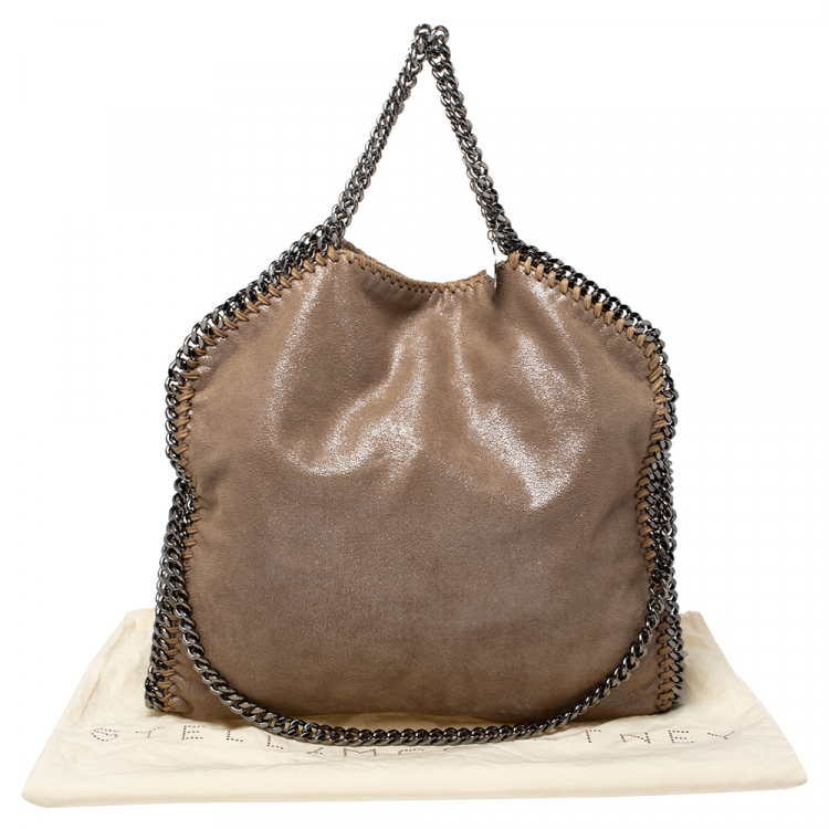 مملوكة مسبقًا Stella McCartney Metallic Beige Faux Leather Small Falabella Tote