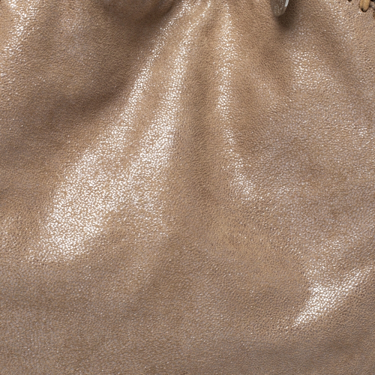 مملوكة مسبقًا Stella McCartney Metallic Beige Faux Leather Small Falabella Tote