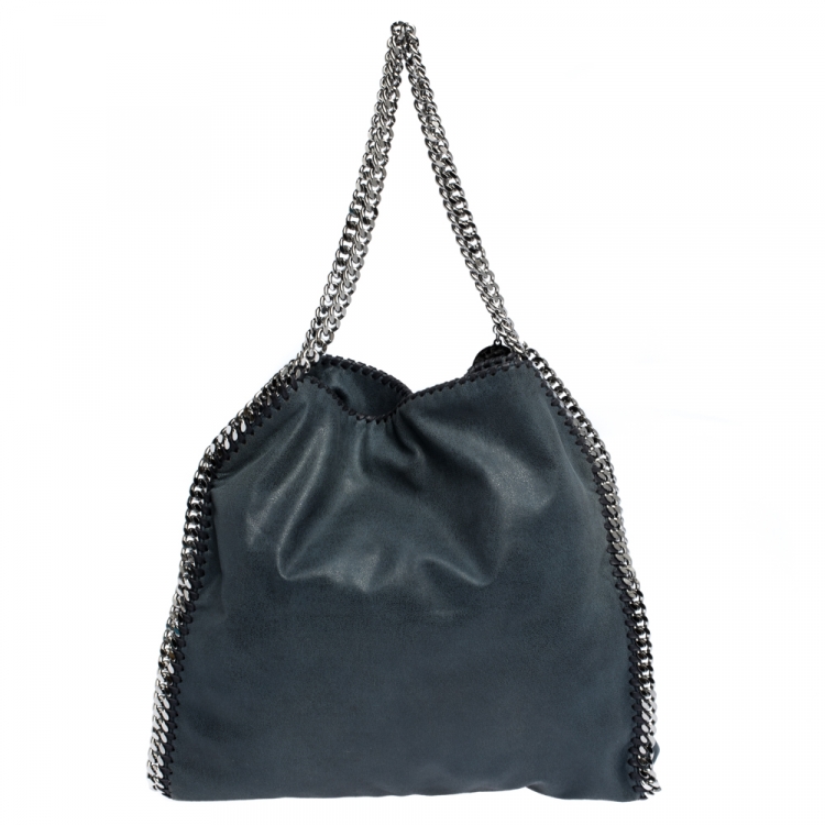 Pre Owned Stella McCartney Blue Faux Leather Small Falabella Tote