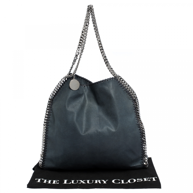 Pre Owned Stella McCartney Blue Faux Leather Small Falabella Tote