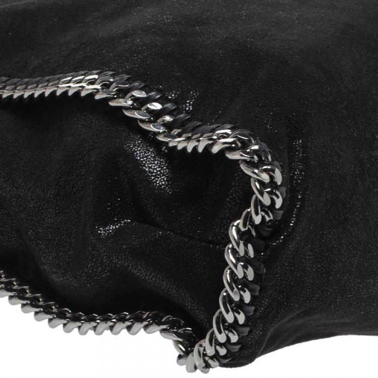 Pre Owned Stella McCartney Black Faux Leather Large Falabella Tote
