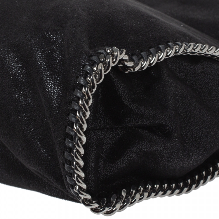 Pre Owned Stella McCartney Black Faux Leather Large Falabella Tote
