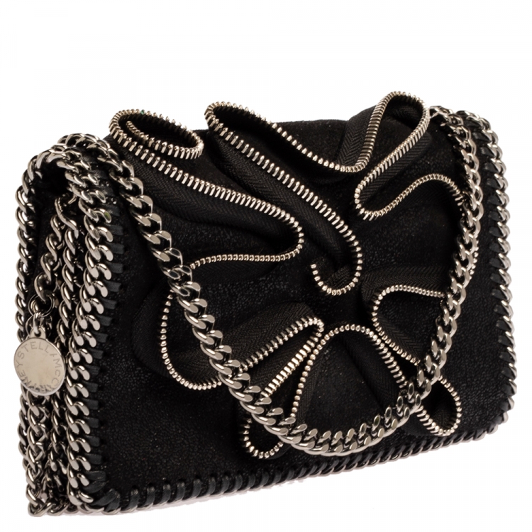 مملوكة مسبقًا Stella McCartney Black Faux Leather Zipper Falabella Crossbody Bag