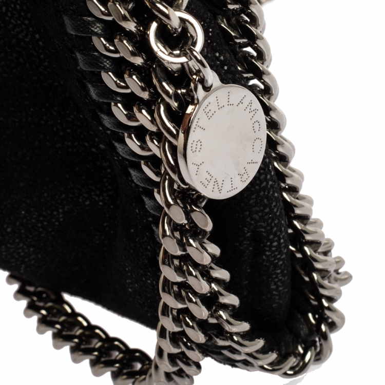 مملوكة مسبقًا Stella McCartney Black Faux Leather Zipper Falabella Crossbody Bag