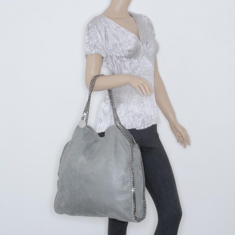 Pre Owned Stella McCartney Grey Faux Suede Falabella Shoulder Bag