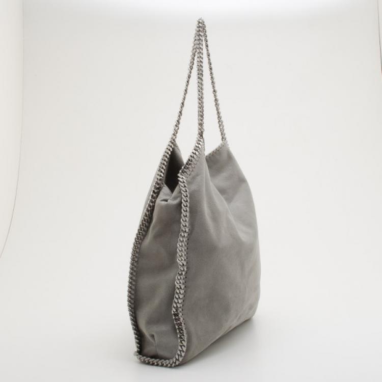 Pre Owned Stella McCartney Grey Faux Suede Falabella Shoulder Bag