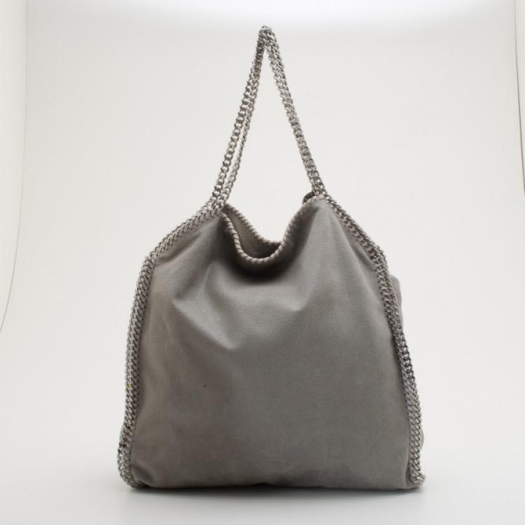 Pre Owned Stella McCartney Grey Faux Suede Falabella Shoulder Bag