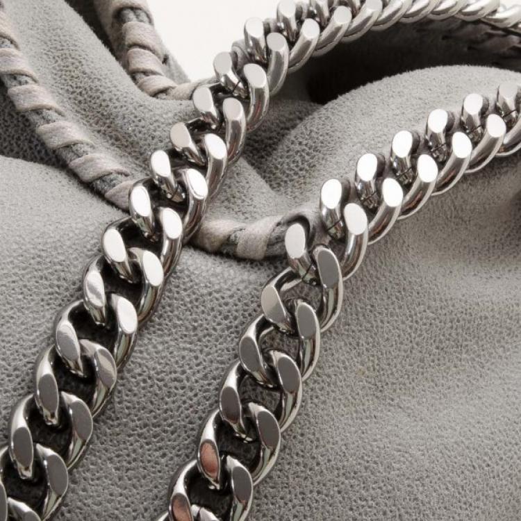 Pre Owned Stella McCartney Grey Faux Suede Falabella Shoulder Bag