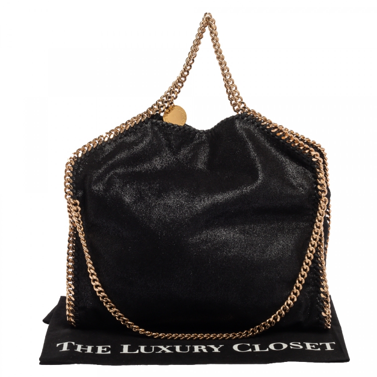 Pre Owned Stella McCartney Black Faux Leather Small Falabella Tote