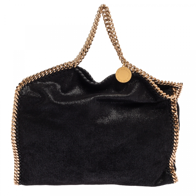 Pre Owned Stella McCartney Black Faux Leather Small Falabella Tote