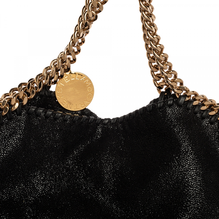 Pre Owned Stella McCartney Black Faux Leather Small Falabella Tote