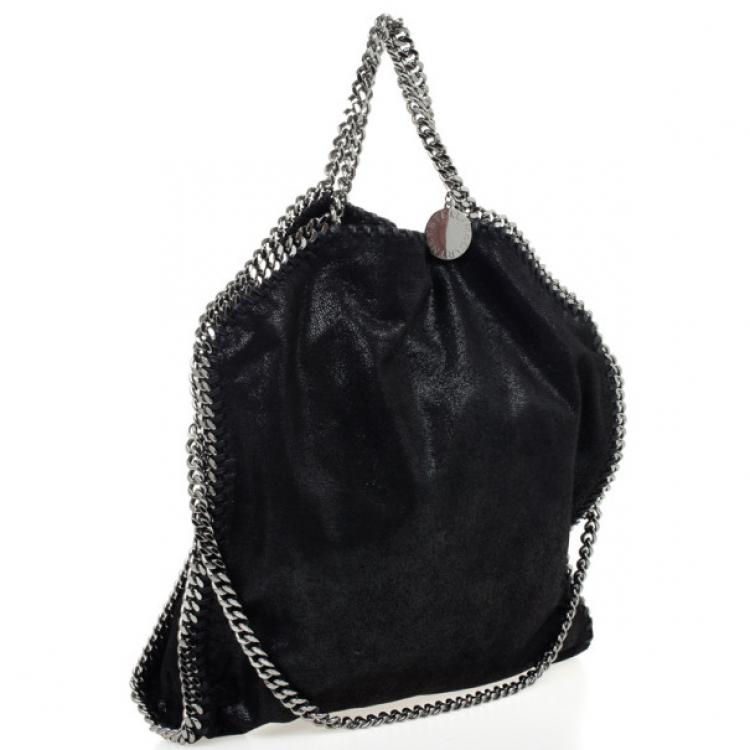 Pre Owned Stella McCartney Black Metallic Falabella Tote
