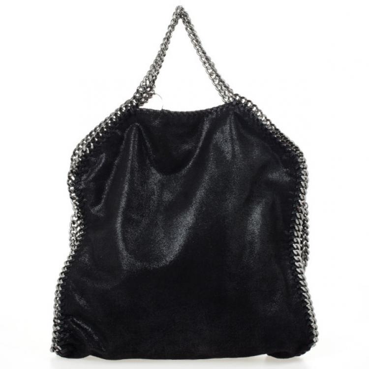 Pre Owned Stella McCartney Black Metallic Falabella Tote