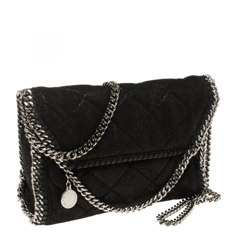 Pre Owned Stella McCartney Black Faux Leather Mini Falabella Shoulder Bag