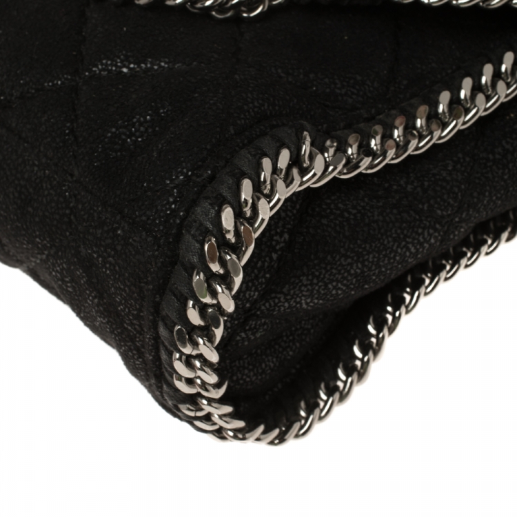 Pre Owned Stella McCartney Black Faux Leather Mini Falabella Shoulder Bag