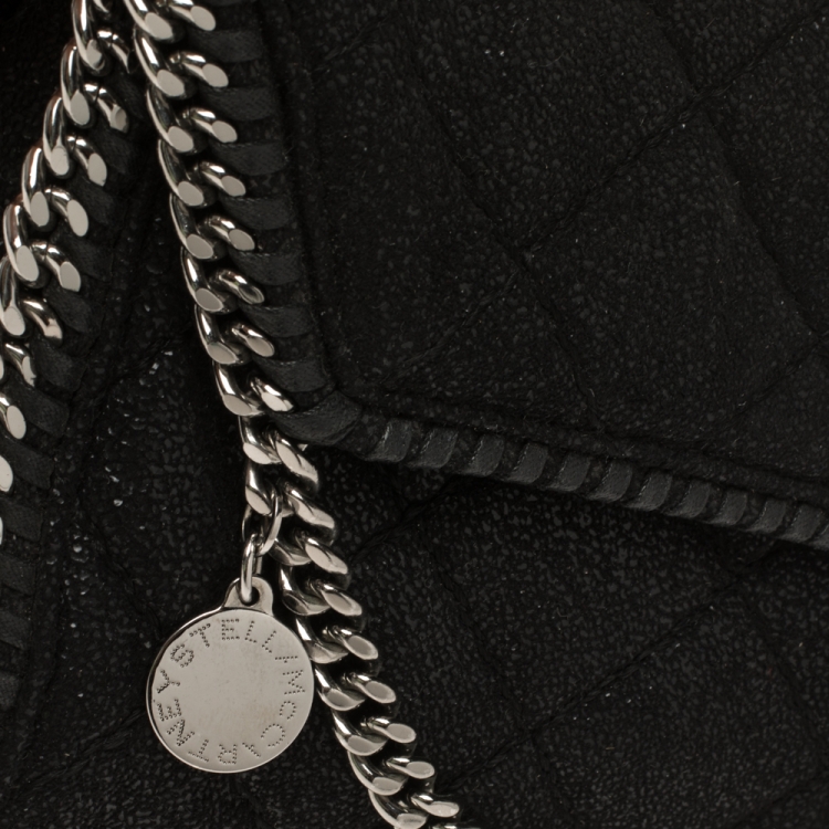 Pre Owned Stella McCartney Black Faux Leather Mini Falabella Shoulder Bag