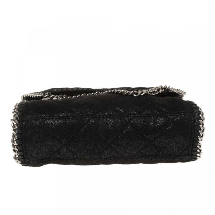 Pre Owned Stella McCartney Black Faux Leather Mini Falabella Shoulder Bag