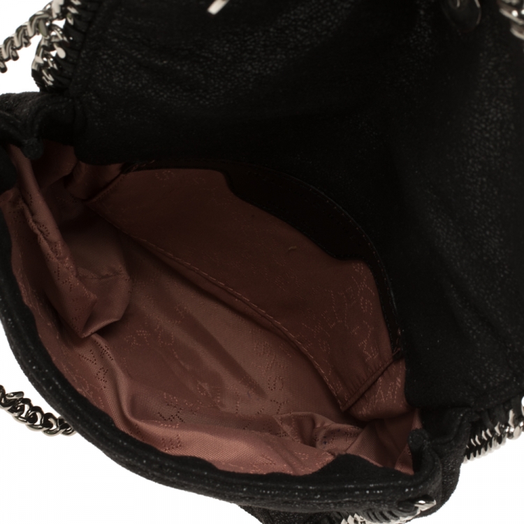 Pre Owned Stella McCartney Black Faux Leather Mini Falabella Shoulder Bag