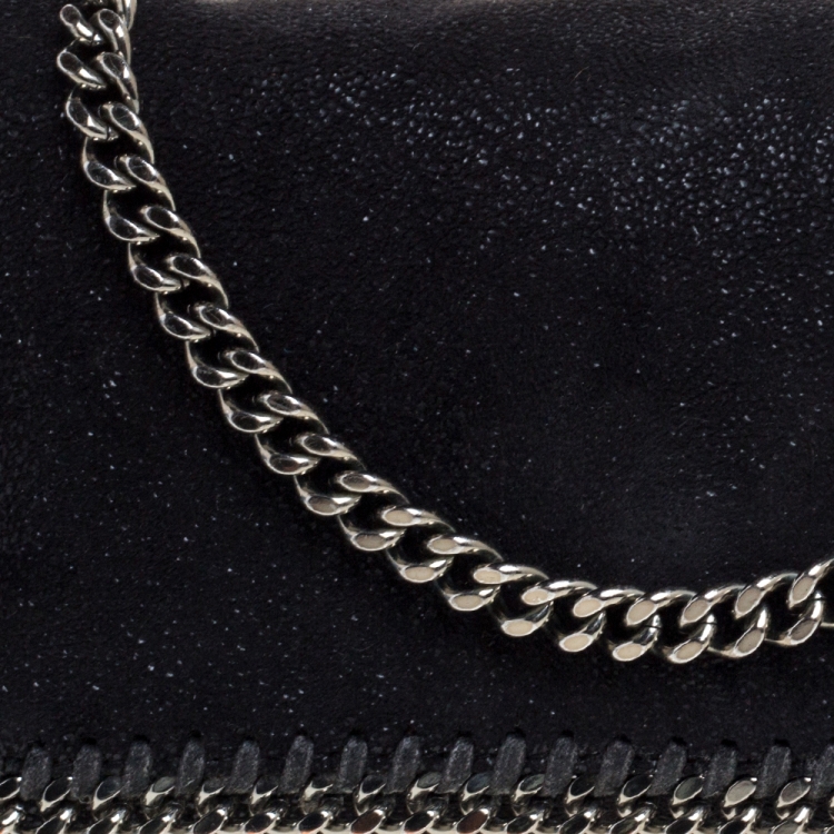 Pre Owned Stella McCartney Black Faux Leather Falabella Crossbody Bag