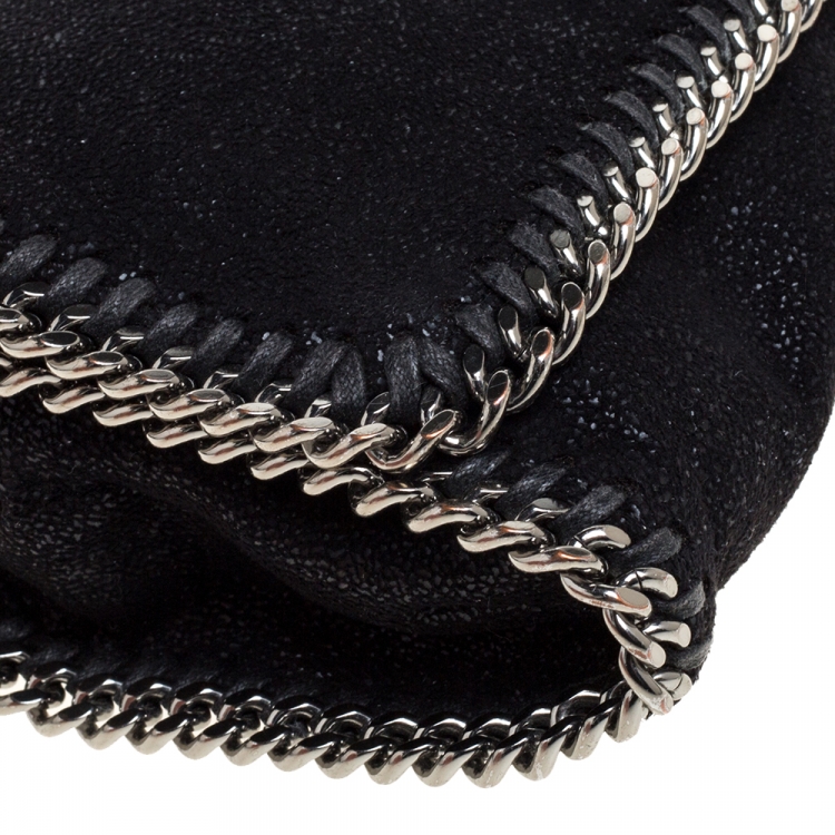 Pre Owned Stella McCartney Black Faux Leather Falabella Crossbody Bag