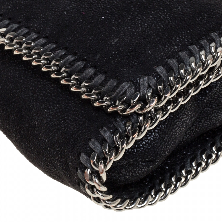 Pre Owned Stella McCartney Black Faux Leather Falabella Crossbody Bag