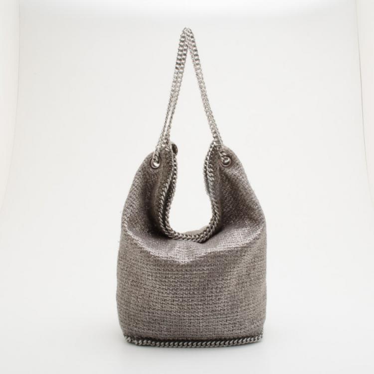 Pre Owned Stella McCartney Silver Woven Chain Detail Hobo 